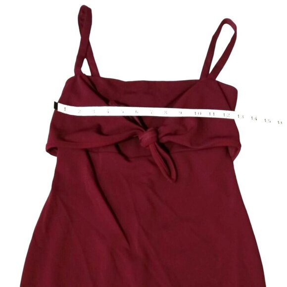 Blue Blush Tie Front Mini Dress Maroon sz M Cocktail Party Graduation Night Out - Picture 9 of 12